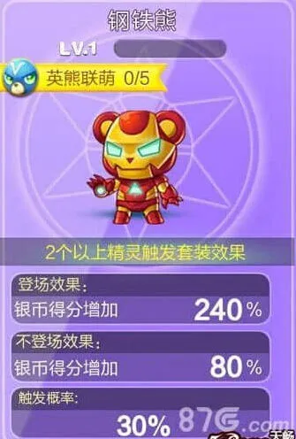 天天酷跑钢铁熊技能属性完全指南