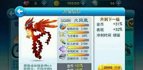 《天天酷跑》火凤凰属性技能完整攻略