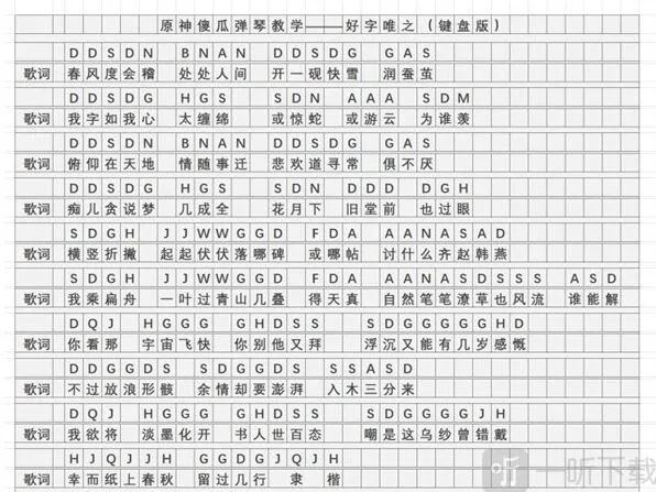 原神好字