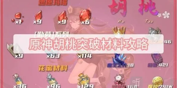 原神：胡桃突破材料详情与流程