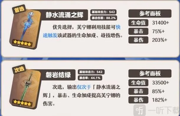 《原神》芙宁娜武器推荐攻略
