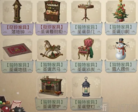 《第五人格》圣诞家具信息一览