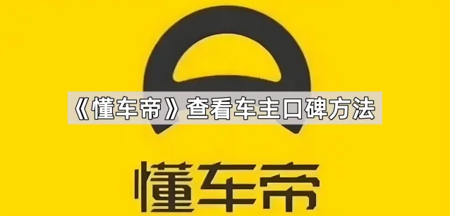 懂车帝查看车主口碑实用教程