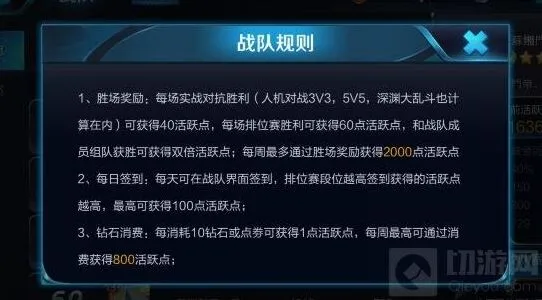 王者荣耀：战队活跃点规则具体教程