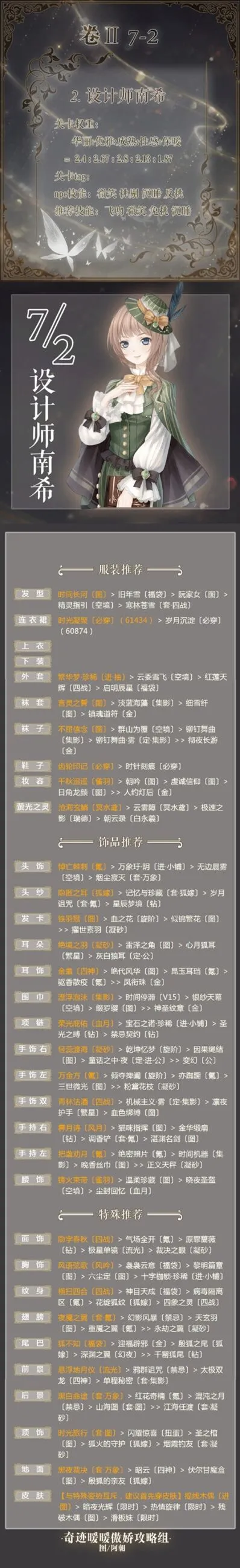 奇迹暖暖第二卷7-2完美S攻略设计师南希