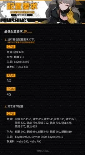 战双帕弥什运行配置要求详解