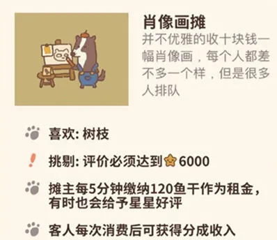 动物餐厅肖像画摊开启方法