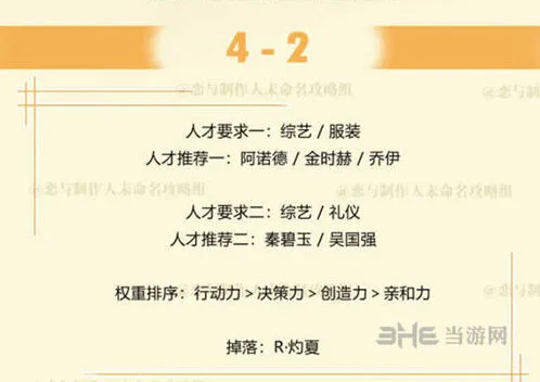 恋与制作人周棋洛4-2攻略详解