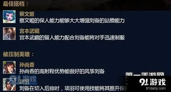王者荣耀刘备阵容搭配与技能解析
