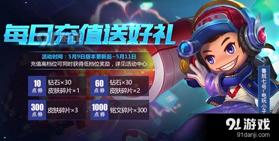 《王者荣耀》5月9日每日充值送好礼教程