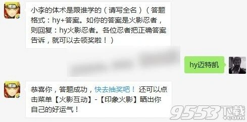 小李的体术导师 火影忍者每日一题11.27