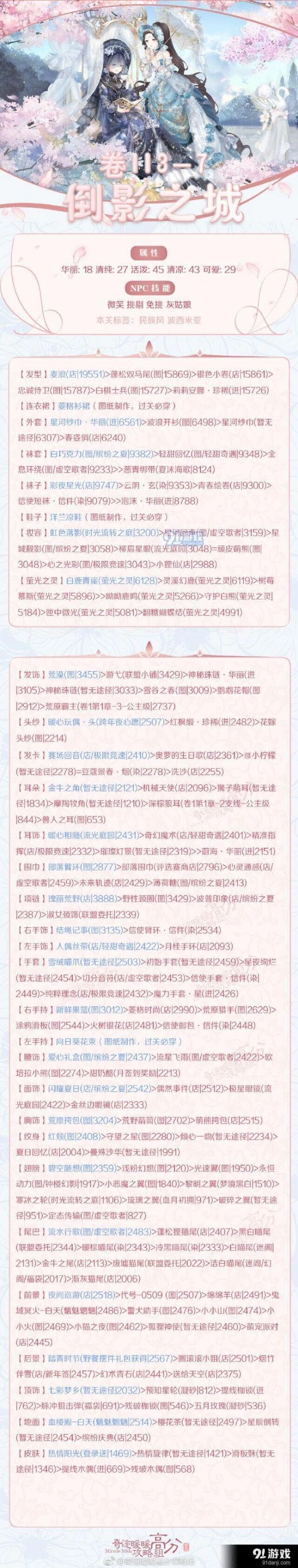 奇迹暖暖倒影之城怎么过 高分搭配指南分享