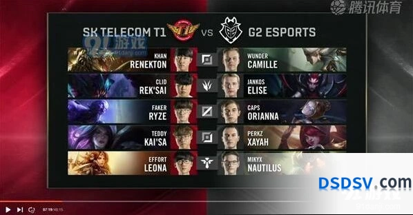 英雄联盟S9半决赛第三局SKT vs G2