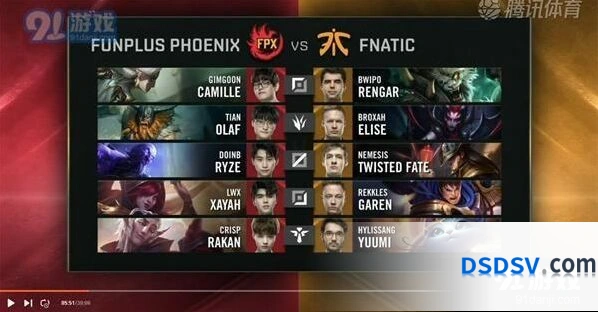 英雄联盟S9八强赛FPX vs FNC第一局战报