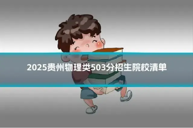 2025贵州物理类503分招生院校清单
