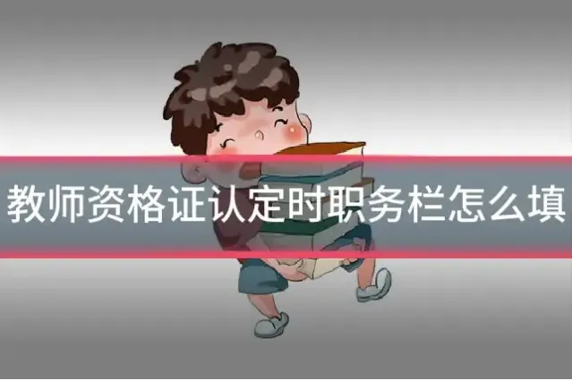 教师资格证认定时职务栏怎么填