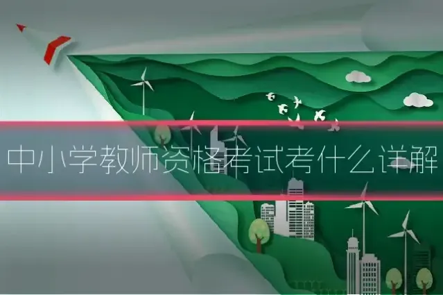 中小学教师资格考试考什么详解