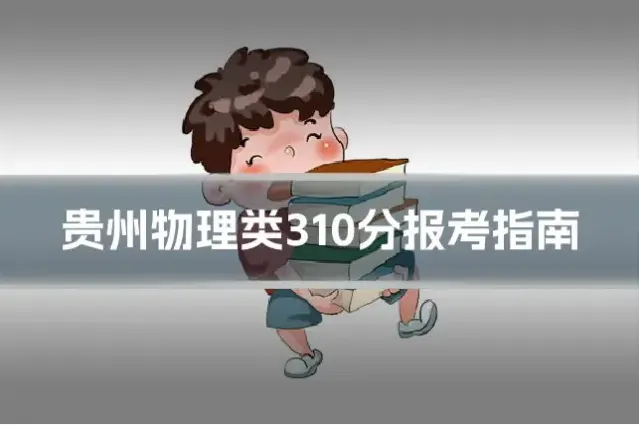 贵州物理类310分报考指南