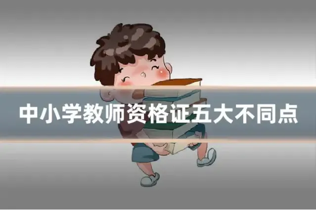 中小学教师资格证五大不同点
