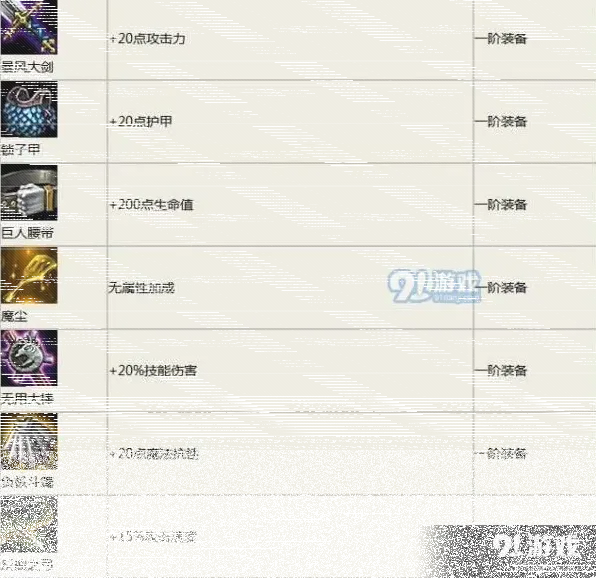 英雄联盟装备合成表