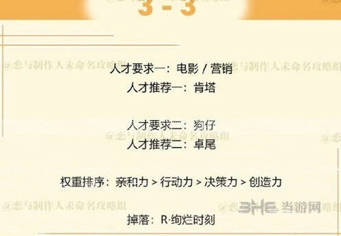 恋与制作人周棋洛拍摄副本3-3三星攻略技巧分享