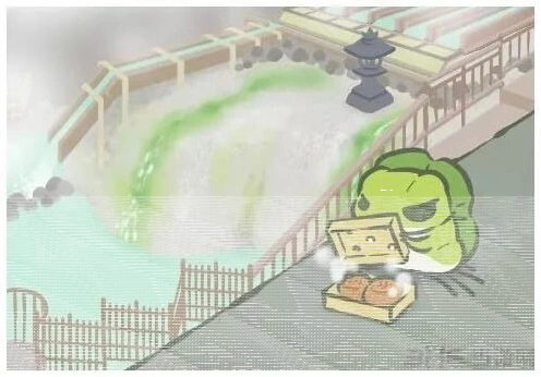 旅行青蛙：温泉馒头明信片介绍