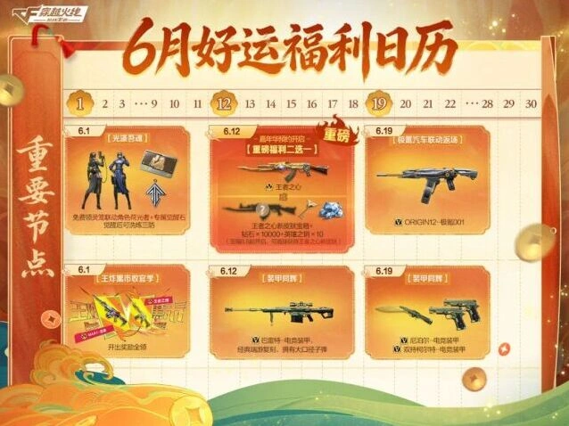 穿越火线6月好运福利日历详细攻略