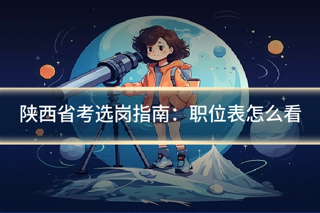 陕西省考选岗指南：职位表怎么看