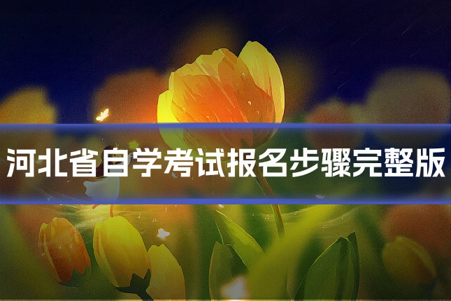 河北省自学考试报名步骤完整版