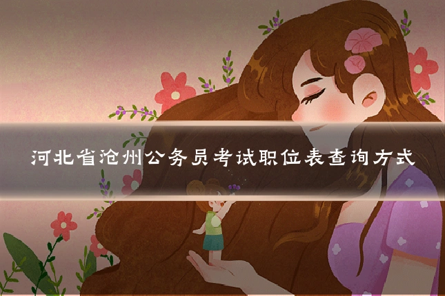 河北省沧州公务员考试职位表查询方式