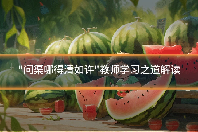 "问渠哪得清如许"教师学习之道解读