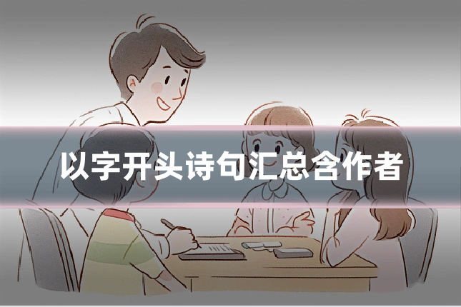 以字开头诗句汇总含作者