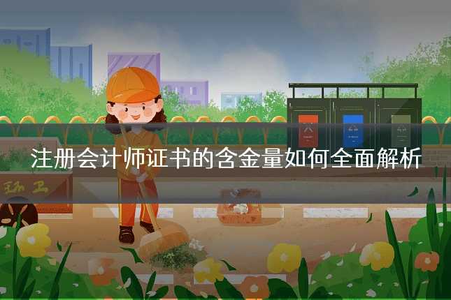 注册会计师证书的含金量如何全面解析
