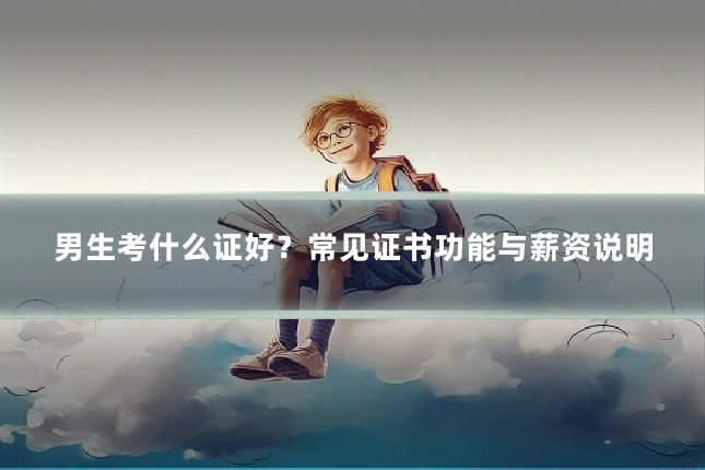 男生考什么证好？常见证书功能与薪资说明