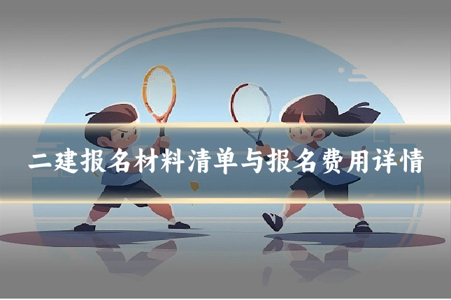 二建报名材料清单与报名费用详情