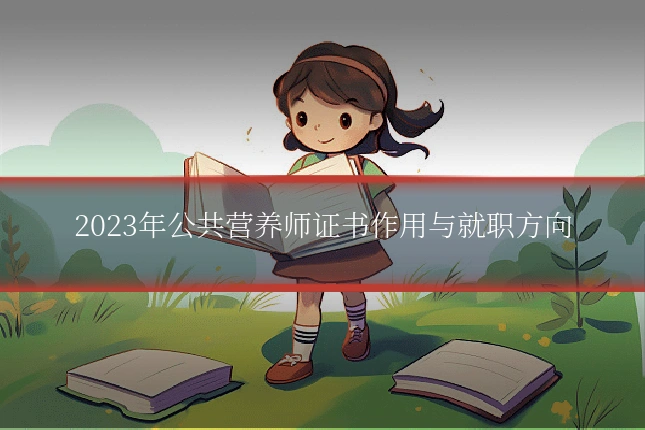 2023年公共营养师证书作用与就职方向