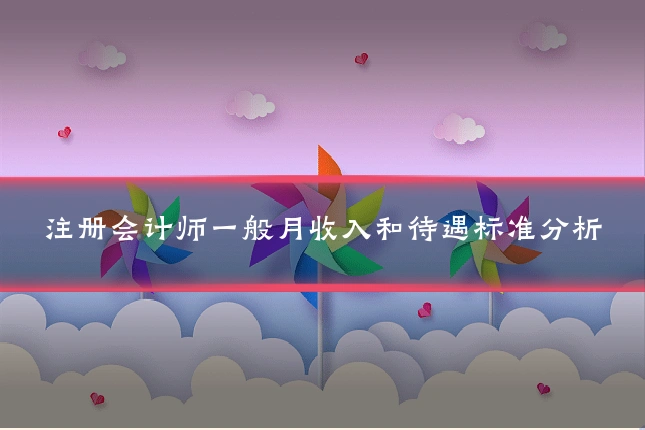 注册会计师一般月收入和待遇标准分析