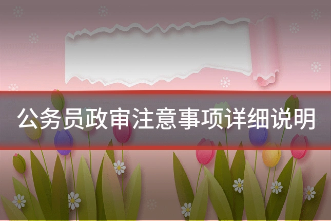 公务员政审注意事项详细说明