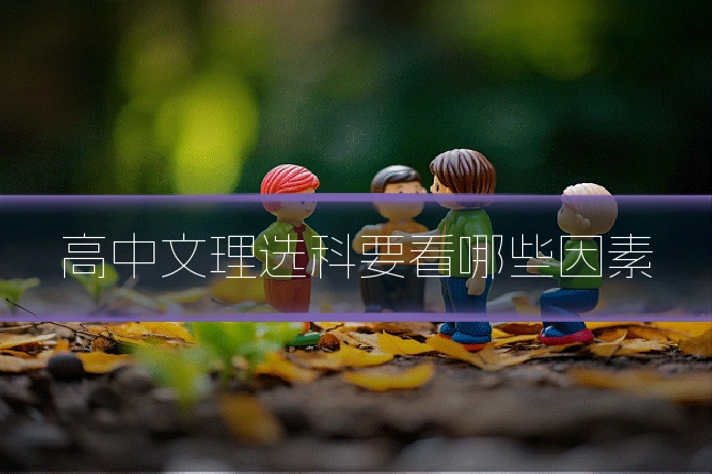 高中文理选科要看哪些因素