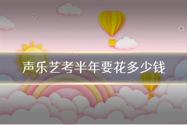 声乐艺考半年要花多少钱