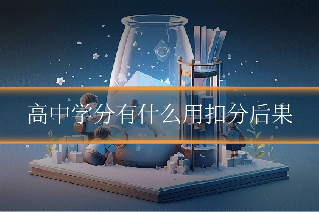 高中学分有什么用扣分后果