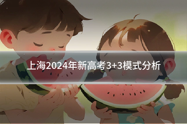 上海2024年新高考3+3模式分析