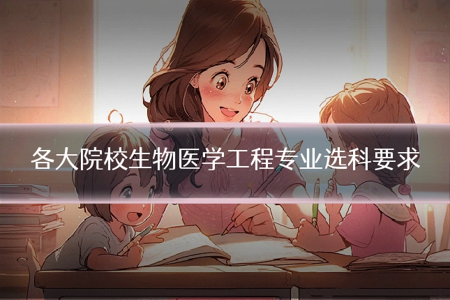 各大院校生物医学工程专业选科要求