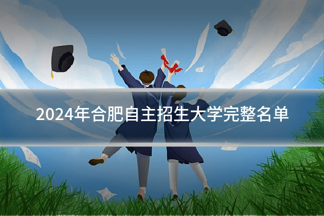 2024年合肥自主招生大学完整名单