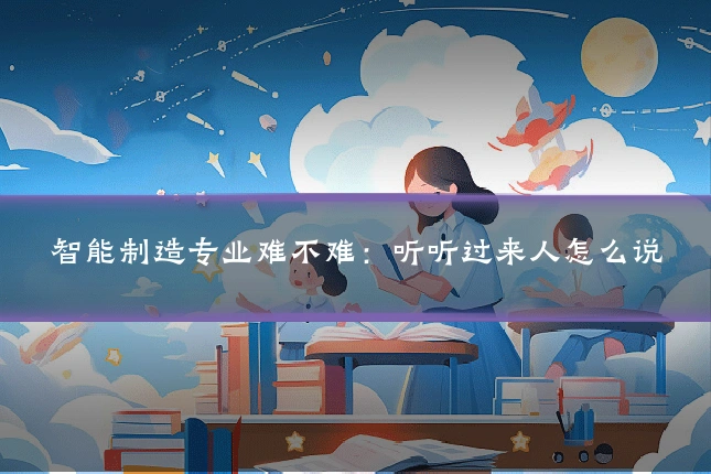 智能制造专业难不难：听听过来人怎么说
