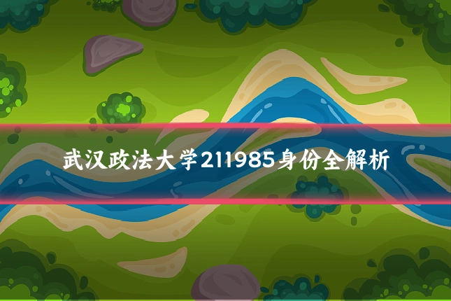 武汉政法大学211985身份全解析