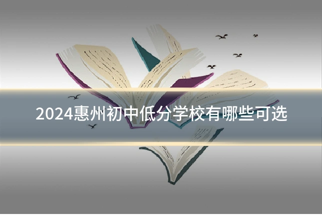 2024惠州初中低分学校有哪些可选