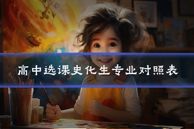 高中选课史化生专业对照表