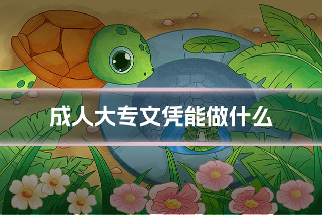 成人大专文凭能做什么