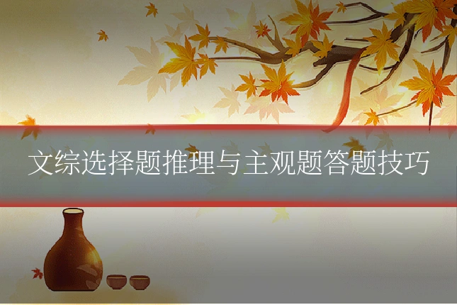 文综选择题推理与主观题答题技巧